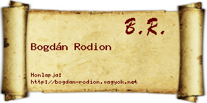 Bogdán Rodion névjegykártya